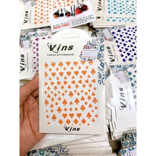 dán móng ( sticker ) trang trí móng tay chân mẫu lá bài