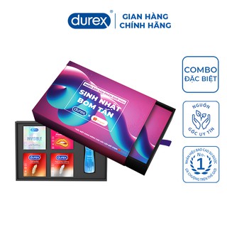 Bộ Durex Birthday 5 sản phẩm (4 hộp bao cao su 3 bao/hộp + 1 gel bôi trơn 50ml)