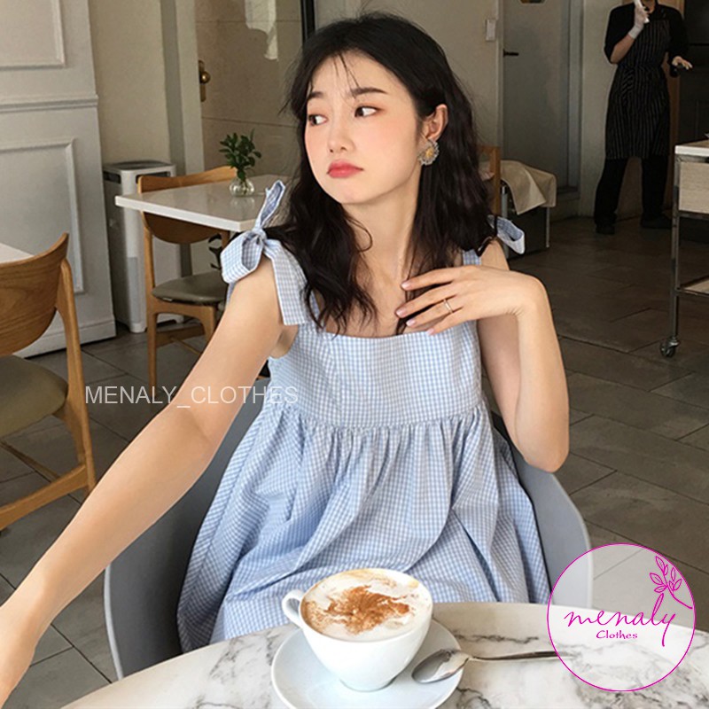 Set bộ hàn quốc áo babydoll tiểu thư nơ vai quần short ống rộng SE032, set đồ nữ tính tiểu thư điệu đà