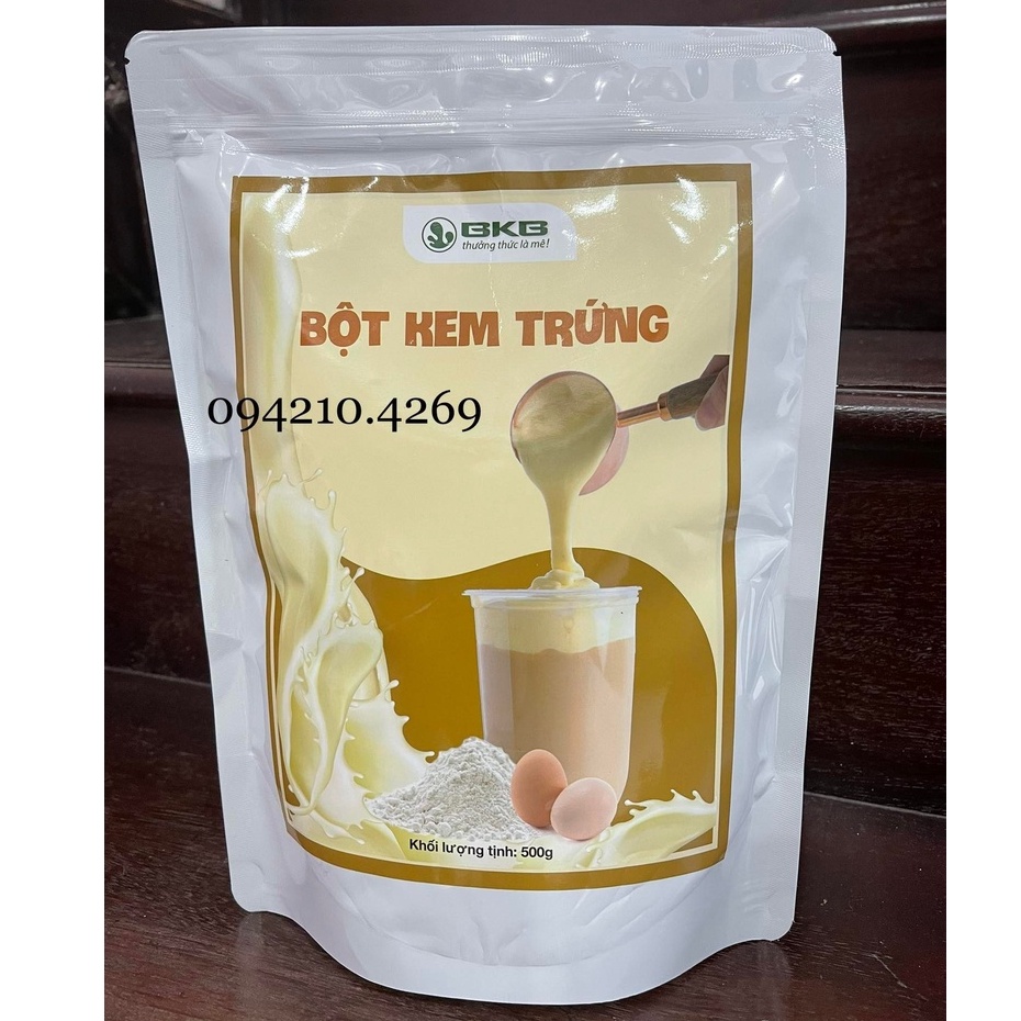 Bột Kem Trứng BKB gói 500g LÀM KEM TRỨNG PHỦ MẶT TRÀ SỮA