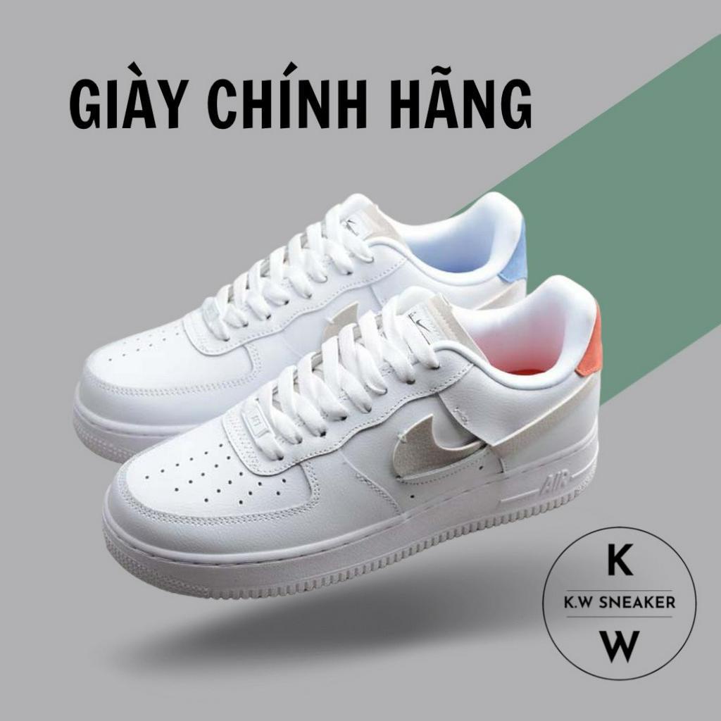 Giày Air Force 1 Móc 3D, Cortez Đen, Gót Cam Xanh