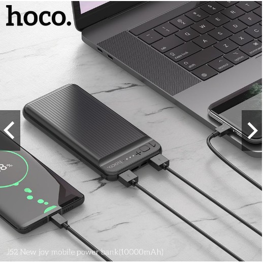 ✔CHÍNH HÃNG✔ Sạc Dự Phòng Hoco J52 Bản Nâng Cấp ✔10000mAh ✔Siêu Mỏng ✔️ Sạc 2 Thiết Bị Cùng Lúc