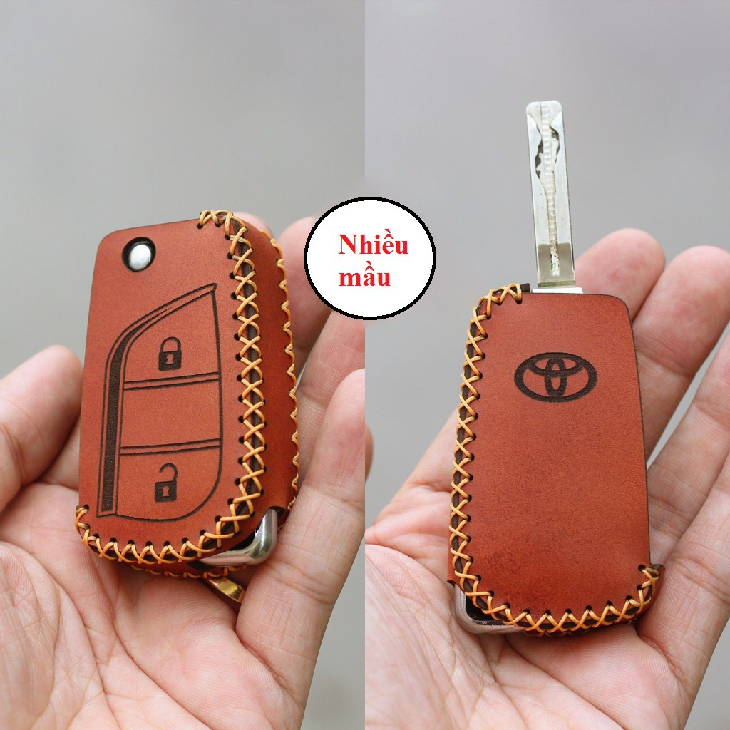 Bao da chìa khóa Toyota Innova, Fortuner, Altis, Hilux (Chìa gập)
