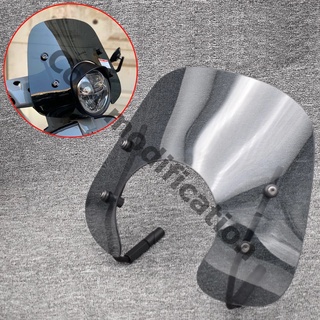 Motorcycle Acrylic Screen Windshield Windscreen Wind Deflector Board With Bracket For VESPA Primavera 150 Black