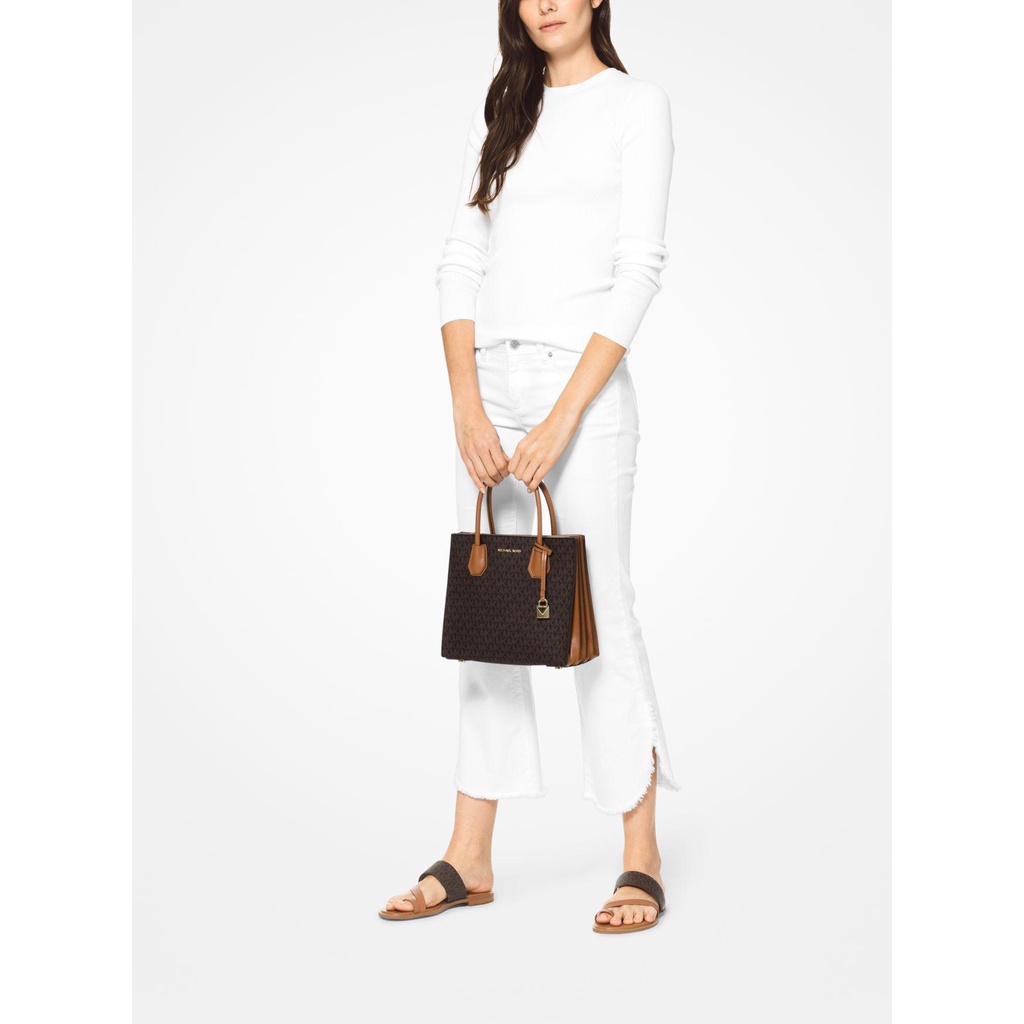 Michael Kors - Túi MK Mercer Medium Logo Leather Crossbody Bag - màu nâu