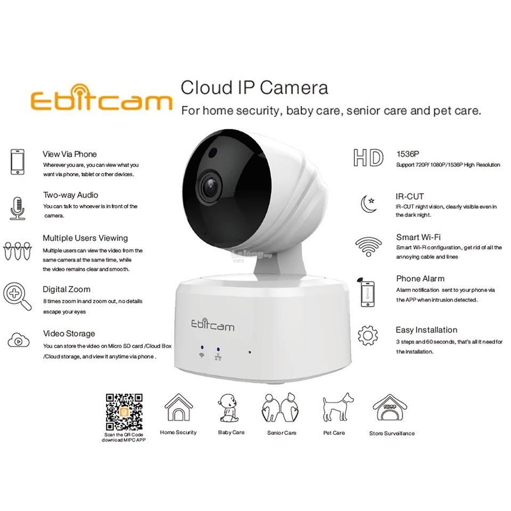 CAMERA EBITCAM E2 1.0MP CHÍNH HÃNG - BẢO HÀNH 24T