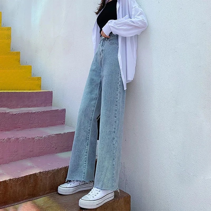 Quần Jean Ống Đứng Cắt Gấu Màu Xanh Nam Nữ Unisex Chất Jean Phom Suông Basic Mặc Đi Học Đi Chơi Năng Động Loại 1 Đủ size