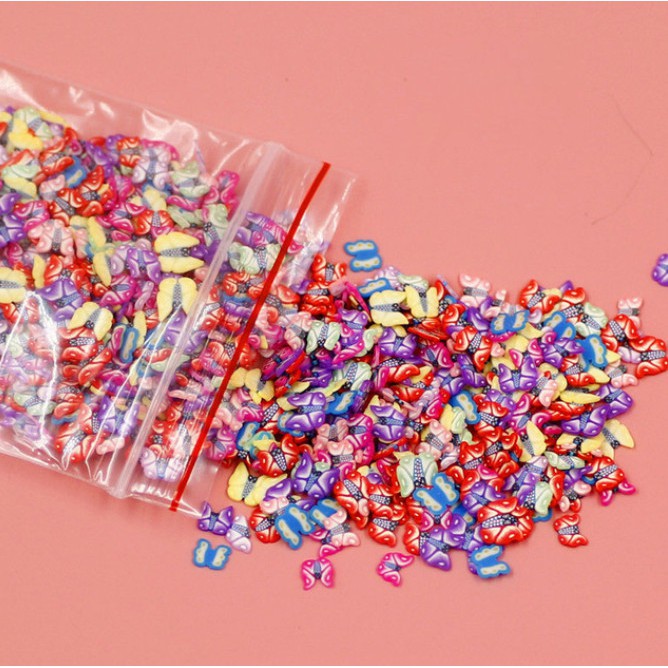 1000 Hạt nhựa mềm 5mm 10g hình trái cây trang trí móng tay