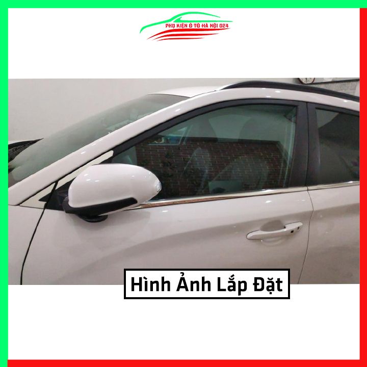 Bộ nẹp viền chân kính cong kính Hyundai Kona Inox sáng bóng chuẩn form xe