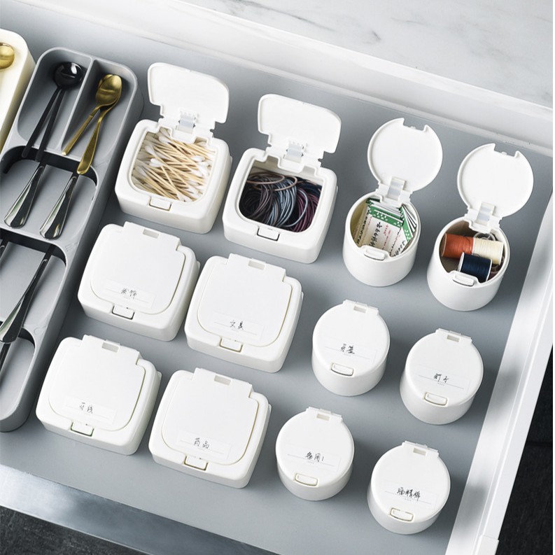 Hộp Nhựa Nhỏ Đựng Tăm Bông Chống Bụi Thiết Kế Tiện Dụng