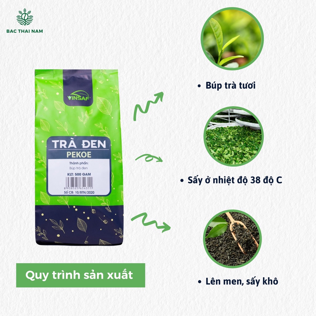 Trà đen pha trà sữa Pekoe Vinsaf 500g nguyên liệu làm trà sữa TDPKV500
