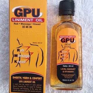 Dầu gừng xoa bóp gpu liniment oil 60ml , dầu nóng gừng minyak urut hương sã