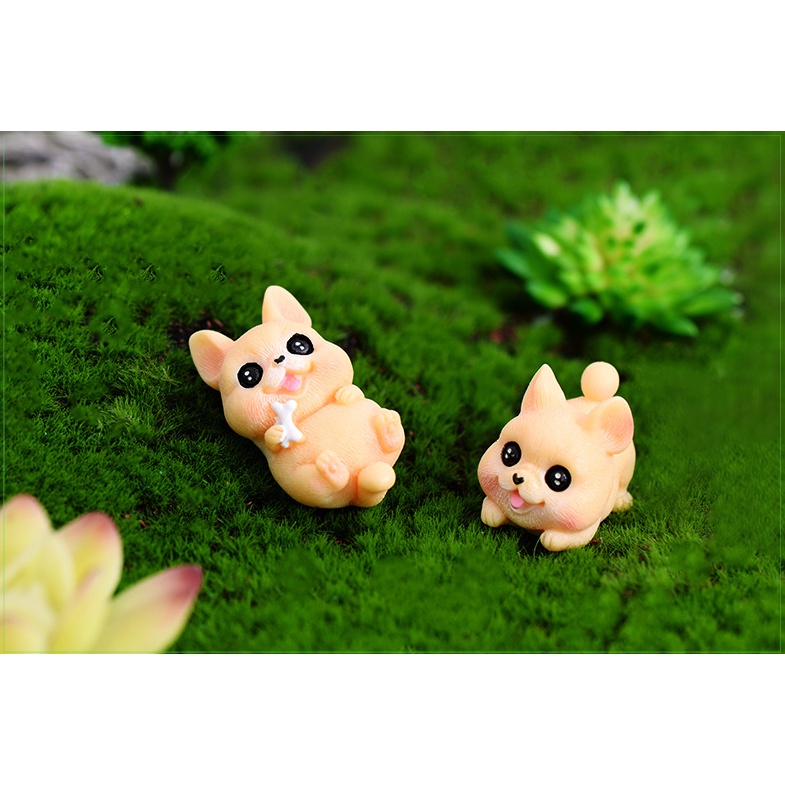 Mô hình chó bull dễ thương cho các bạn dựng tiểu cảnh, terrarium, DIY