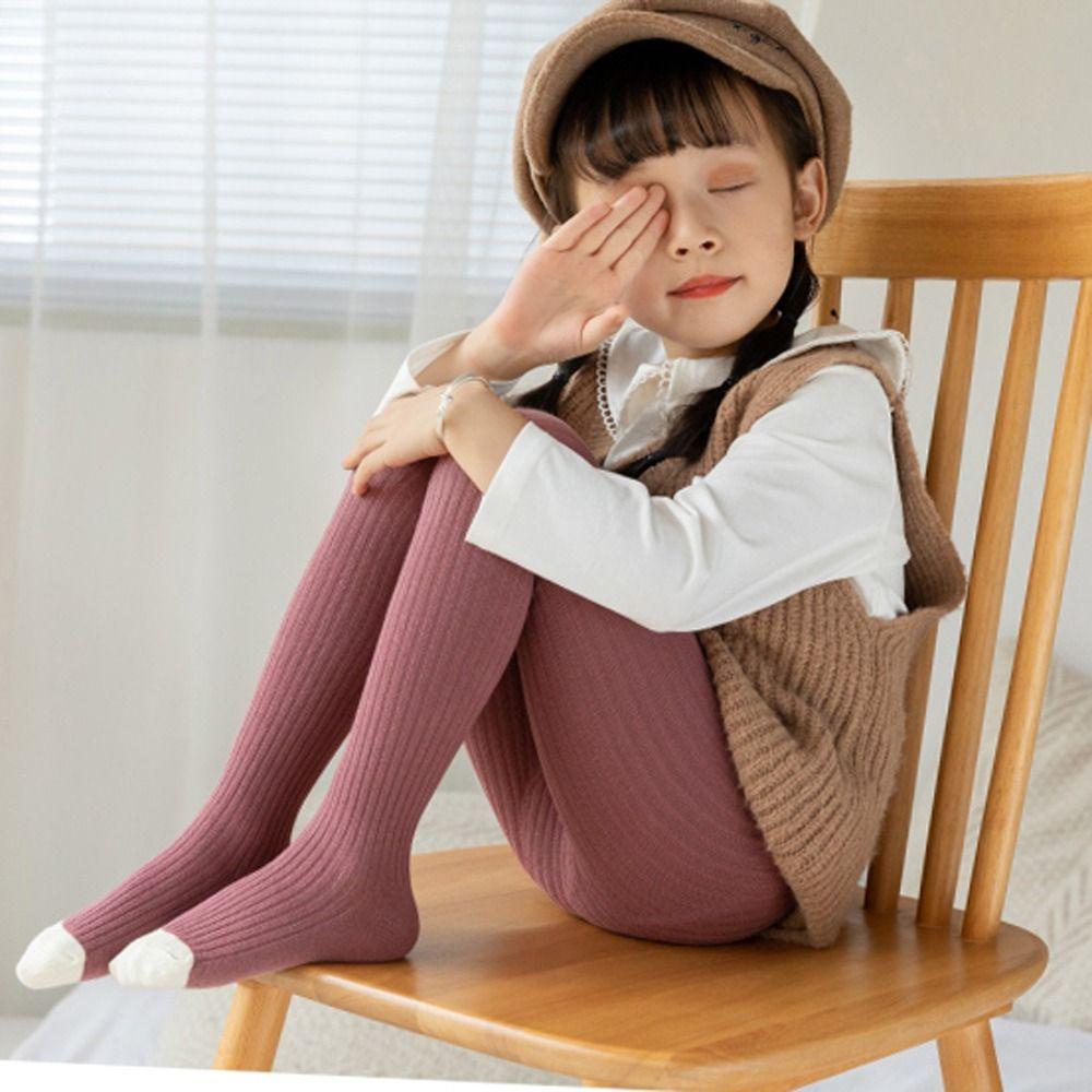 Quần Tất Dệt Kim Bằng Vải Cotton Thời Trang Mùa Đông Dành Cho Bé Gái 4-8 Tuổi
