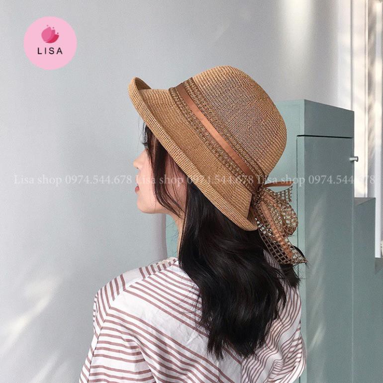 [HÀNG LOẠI 1- ẢNH THẬT] Mũ che nắng thời trang, nón đi nắng vành nhỏ phối nơ phong cách Hàn Quốc cực hot, mẫu M6
