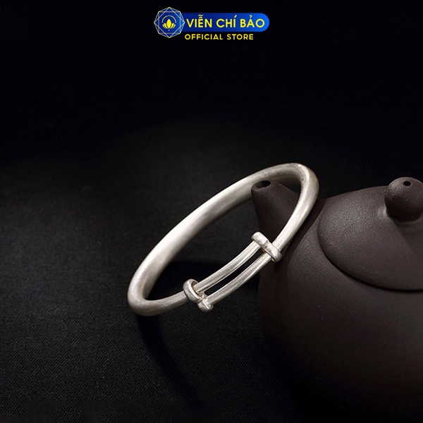 Vòng tay Lục Tự Đại Minh Chú chất liệu bạc Thái 925 phong cách cổ điển thương hiệu Viễn Chí Bảo L100157