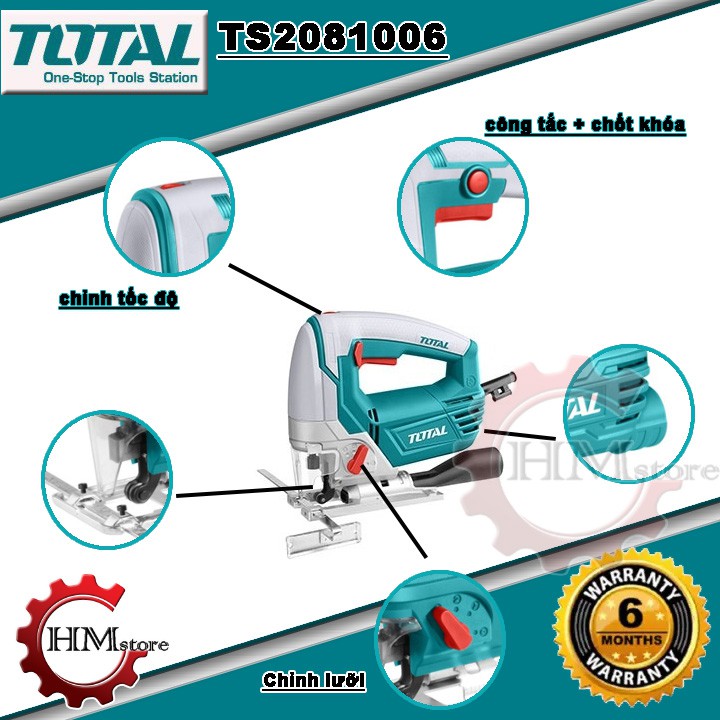 [Chính hãng] Máy cưa lọng cầm tay TOTAL TS2081006 (Dòng cao cấp)- Cưa lọng 800w - bảo hành 6 tháng