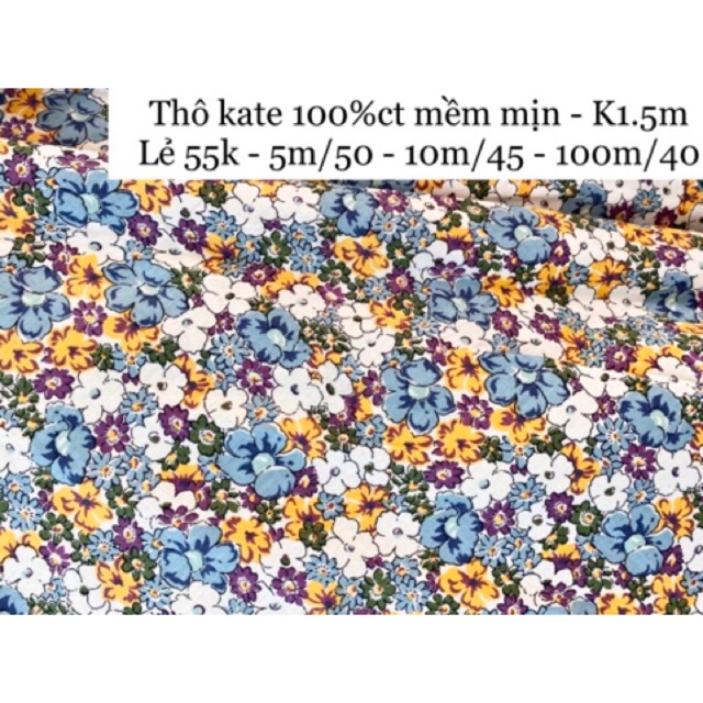 Thô kate mềm mịn {ẢNH TỰ CHỤP} - 100%cton Thích hợp may quần áo, làm đồ handmade , chăn ga gối, rèm cửa ..