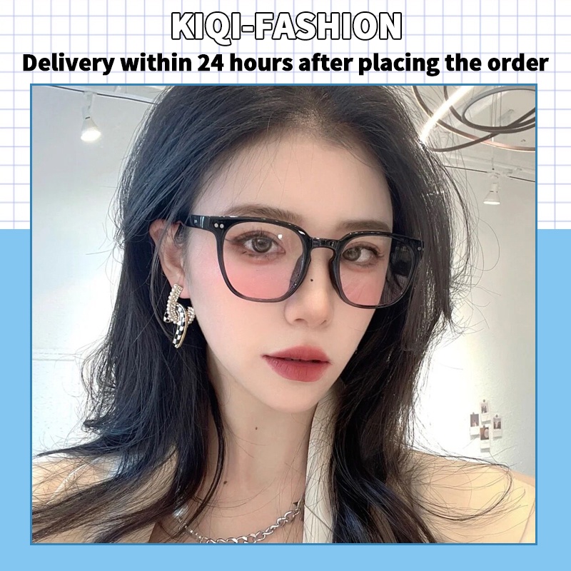 (KIQI-FASHION) COD Kính Mát Gọng Tròn Màu Gradient Chống Tia UV Thời Trang Hàn Quốc Cho Nam Nữ