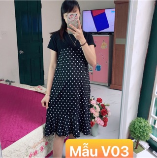 Váy bầu mùa hè chấm bi 2022