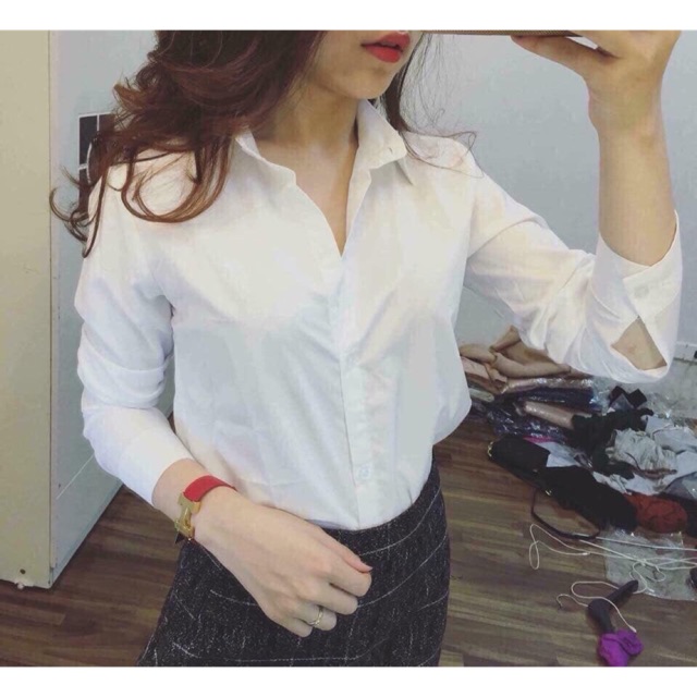 🌸🌸( CHẤT ĐẸP)Áo sơ mi trăng tinh khôi sỉ 75k