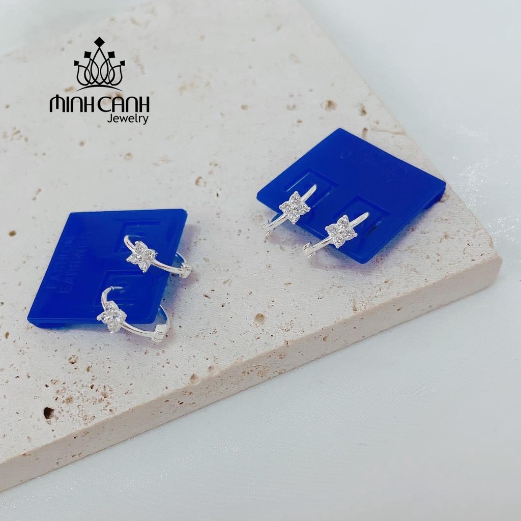Bông Tai Bạc Khóa Tròn 4 Lá Minh Canh Jewelry
