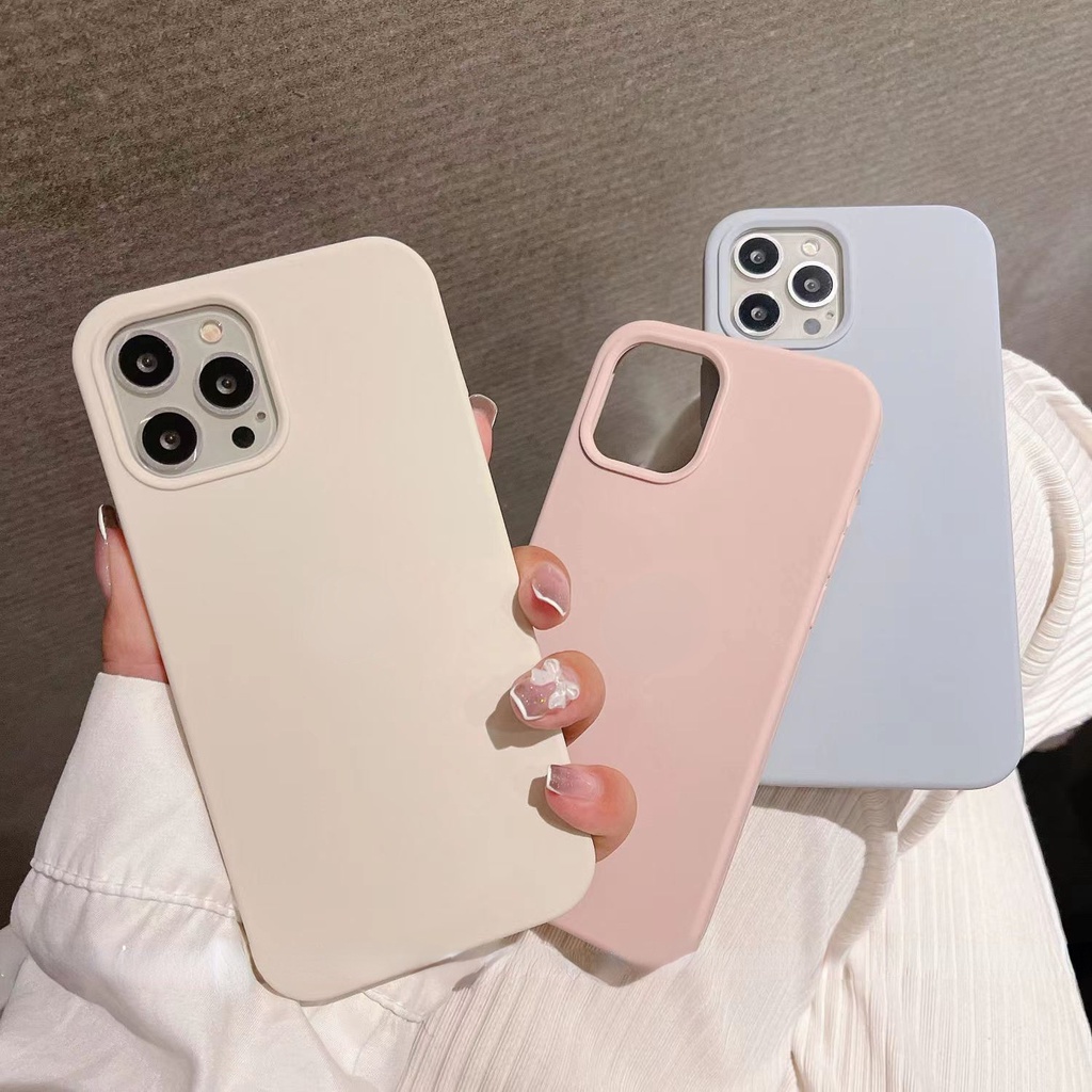Sang Trọng Ốp Điện Thoại Silicon Nhiều Màu Chống Sốc Chống Trượt Cho with logo for IPhone 14 13 13ProMax iPhone12 11 Pro MAX IX XS MAX XR SE2 6 6s 7 8 Plus