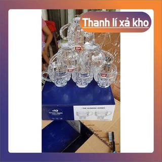 Bộ 6 cốc có quai thủy tinh pha lê