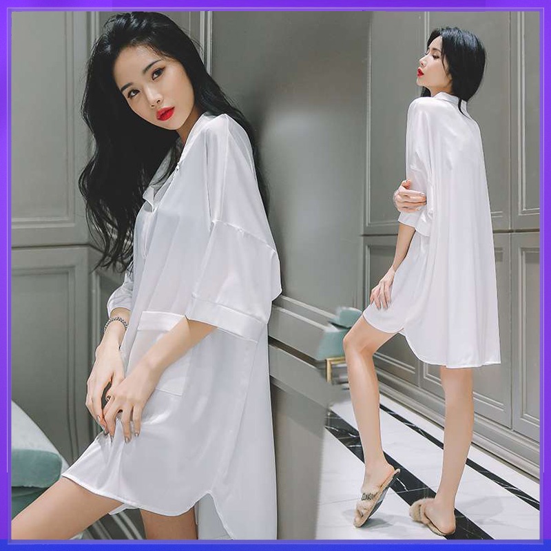 Đầm ngủ tay ngắn thoải mái thời trang cho nữ