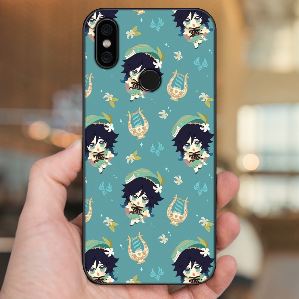 Ốp lưng Xiaomi Mi A2, Redmi 6X viền đen in hình Venti Genshin Impact