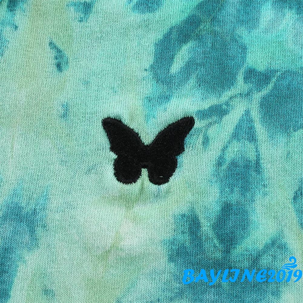 Áo Thun Tay Ngắn In Hình Bướm Dễ Thương Cho Nữ