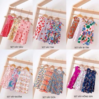 Combo 9 váy họa tiết bé gái