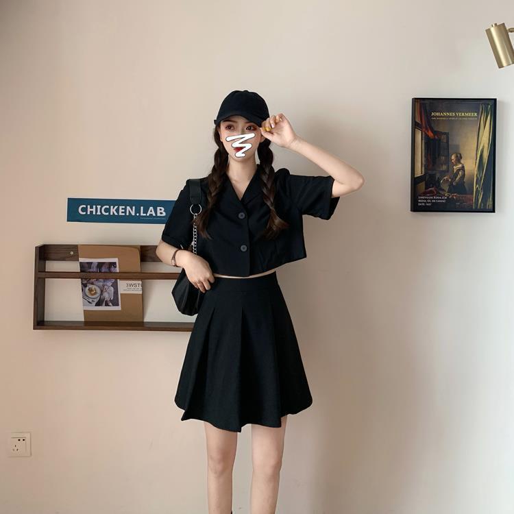 Chân Váy Chữ A Xếp Ly Màu Đen Trơn Dáng Ngắn Phong Cách Hàn Quốc HA0199 | BigBuy360 - bigbuy360.vn