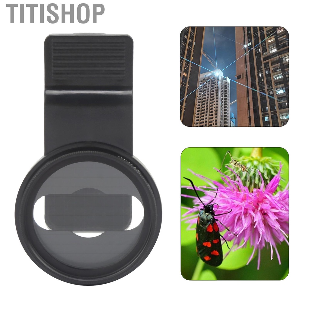Titishop 4/6/8 Points Phone Star Lens Filter with 37MM Clip for iPhone/Xiaomi