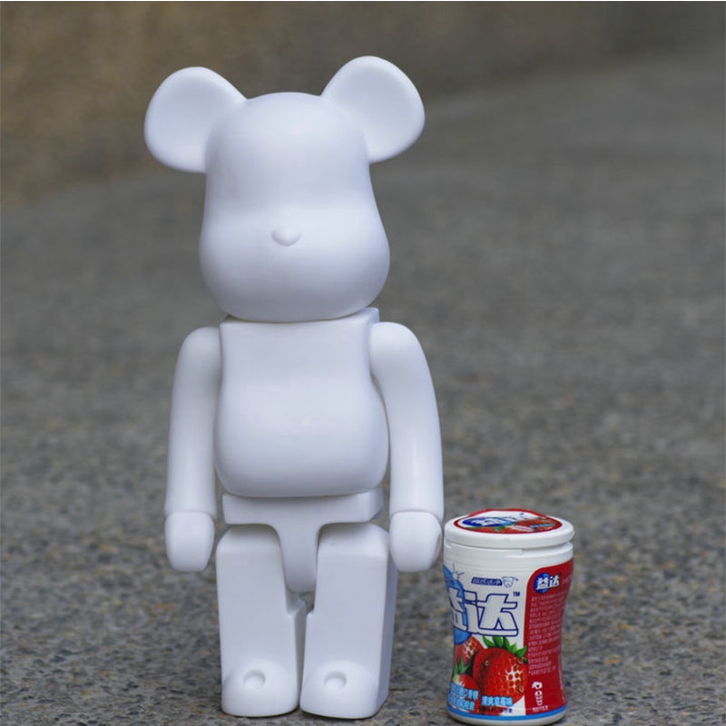 Fashion Bearbrick 400% Action Figure Toy Real photo !!!! 28cm Simple Style White Black