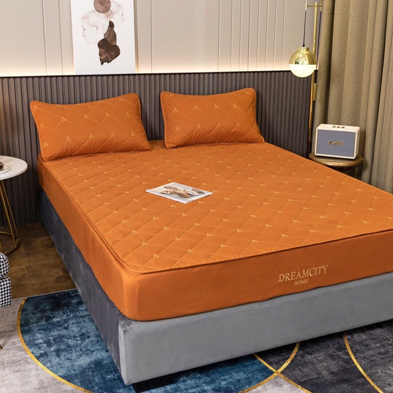 SÉT GA GỐI BỌC NỆM COTTONG HỮU CƠ PHIÊN BẢN DREAMCITY(tặng kèm 2 vỏ gối)
