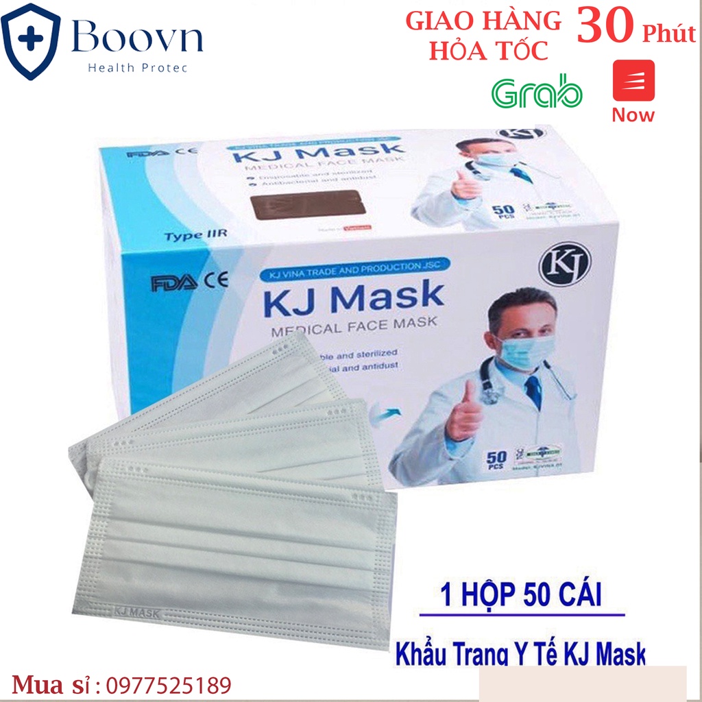 Khẩu trang y tế 4 lớp kháng khuẩn KJMASK hộp 50 cái, tiêu chuẩn xuất khẩu châu âu, khẩu trang KJ Mask 4 lớp