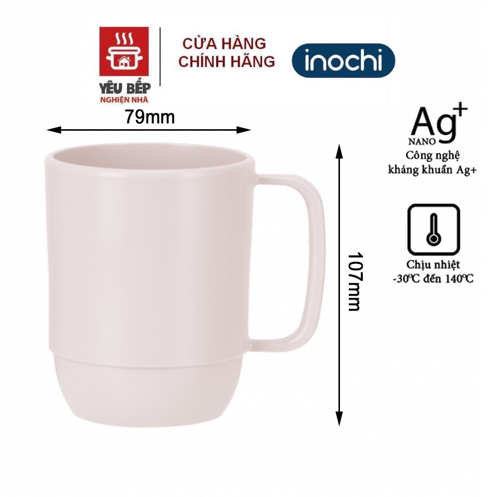 Cốc nước - Ca Uống nước Inochi Amori 350ml Cao/ Thấp nhựa nguyên sinh kháng khuẩn Ag+ cao cấp