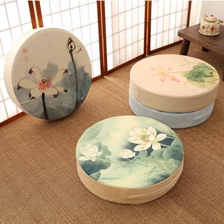 Vải lanh Futon Đệm Vải Tròn Tatami Ban công Bay Tầng cửa sổ Dày Thiền Phật giáo Thảm Thiền Đệm