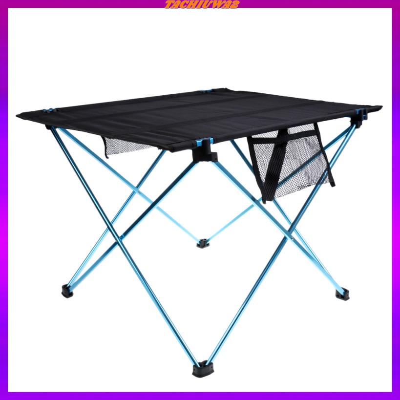 [Tachiuwa2] Bàn Xếp Di Động Bằng Hợp Kim Nhôm Với Túi Lưới Đa Năng Cho Hoạt Động Ngoài Trời / Lễ Hội / BBQ