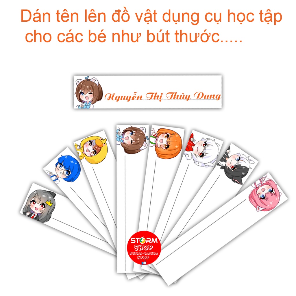 116 sticker nhãn Dán tên Hero Team lên dụng cụ học tập cho các bé