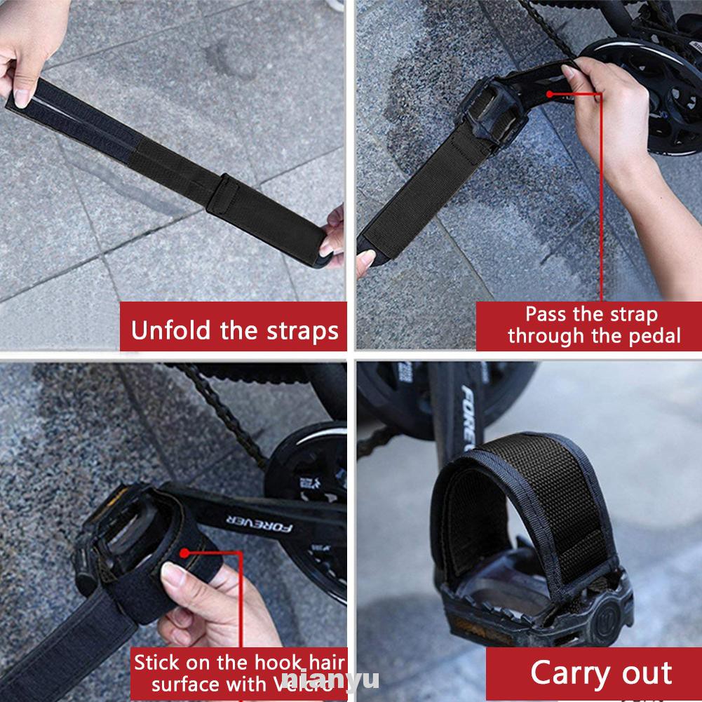 1pair Universal Accessories Cycling Easy Install Fixed Gear Toe Clip Bicycle Pedal Strap