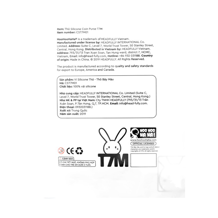 [HOO HOO HA HA!] Ví Silicone Thỏ - Thỏ Bảy Màu dễ thương dành cho fan Thỏ Bảy Màu