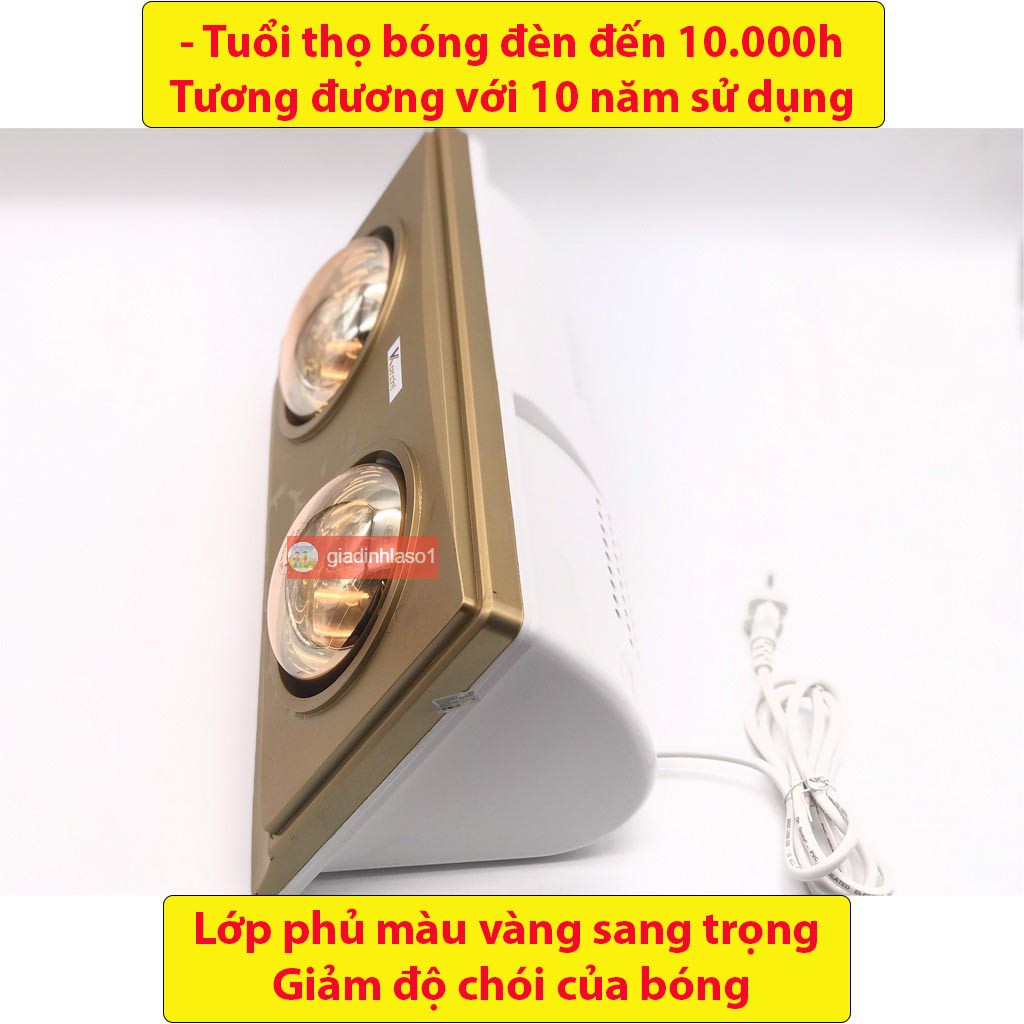 Đèn Sưởi Ấm Nhà Tắm Và Phòng Ngủ Công Nghệ Hàn Quốc, Bóng Đèn Chống Lóa Mắt Bảo Hành 36 Tháng