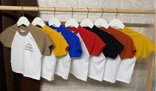 Áo croptop thêu chữ