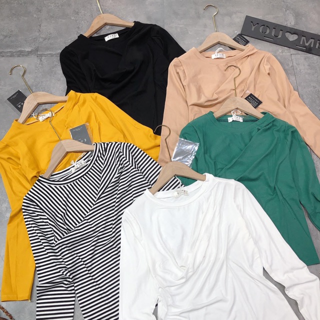 Áo thun dài tay rúm ngực 6 màu cho nữ (kèm ảnh thật)