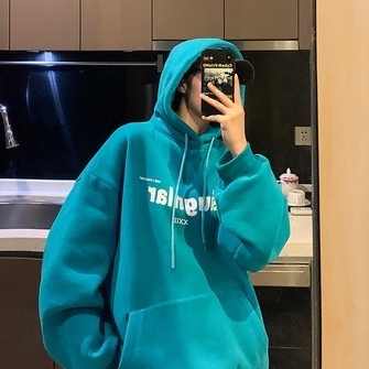 Áo hoodie tay dài dáng rộng phong cách Hong Kong thời trang mới