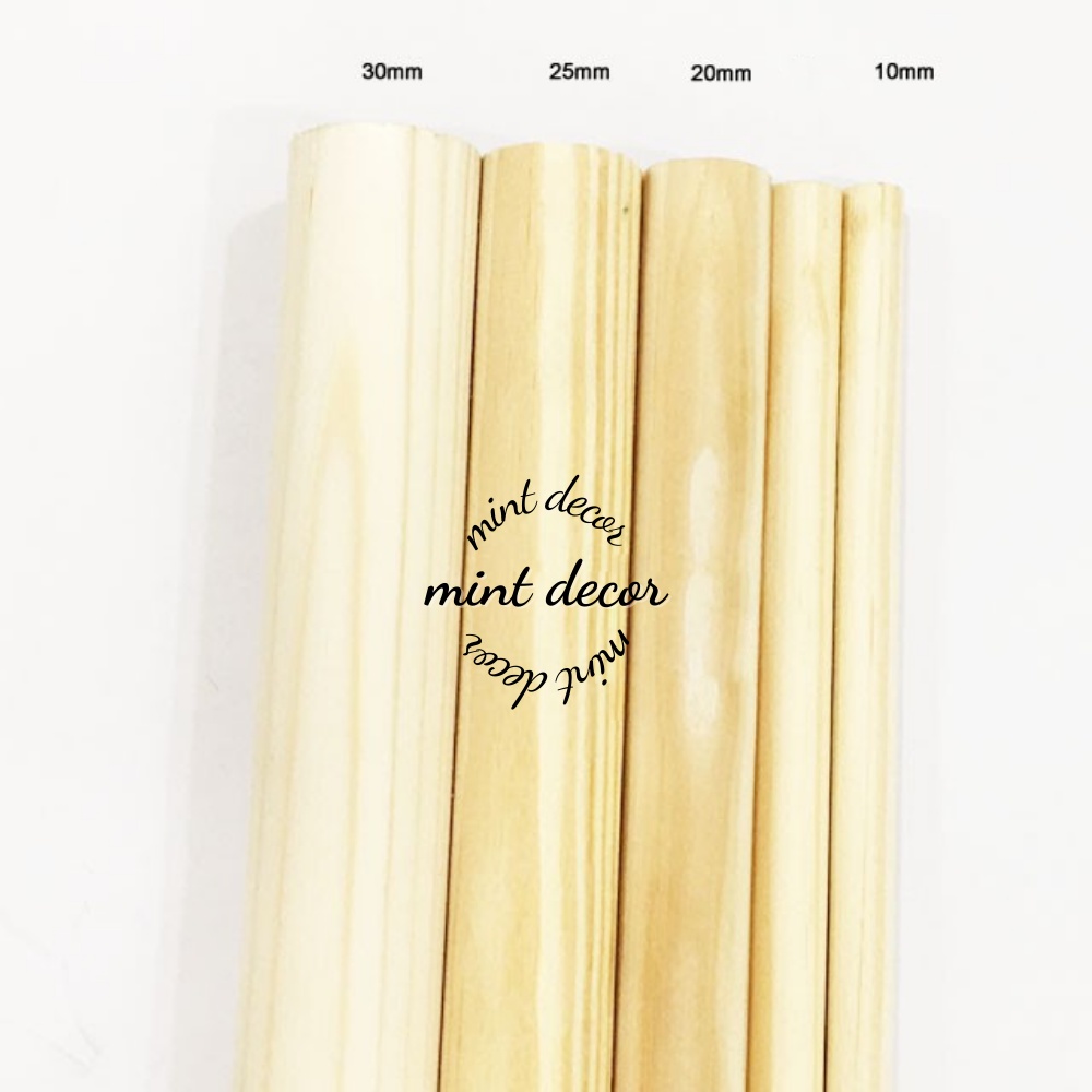 Thanh gỗ thông phi tròn dài 1m đường kính đa dạng handmade