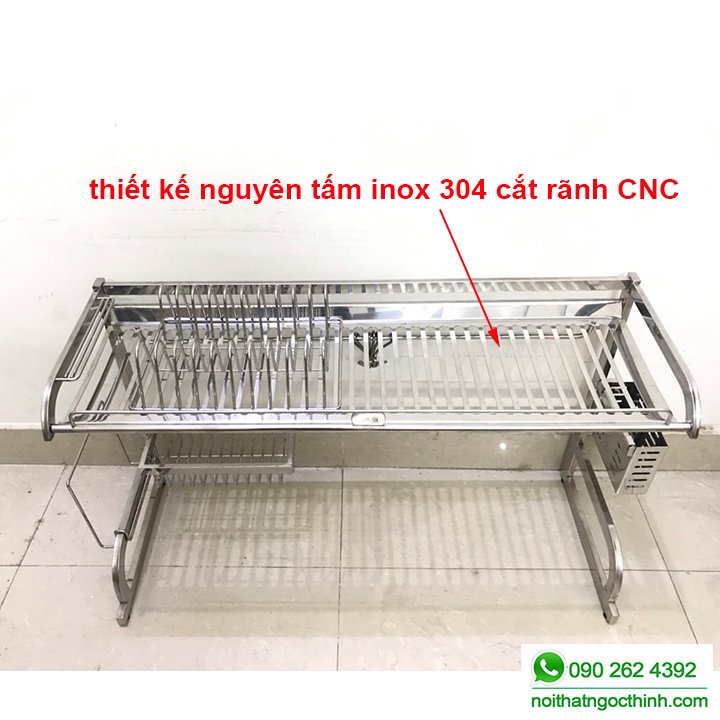 [NAN DÀY 4li-BH 5 NĂM] Kệ chén đa năng KC-96cm . KC-106cm  PLUS inox 304 cao cấp chịu lực tới 90kg