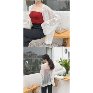 Áo khoác len nhẹ kiểu cardigan mỏng ( ảnh thật )